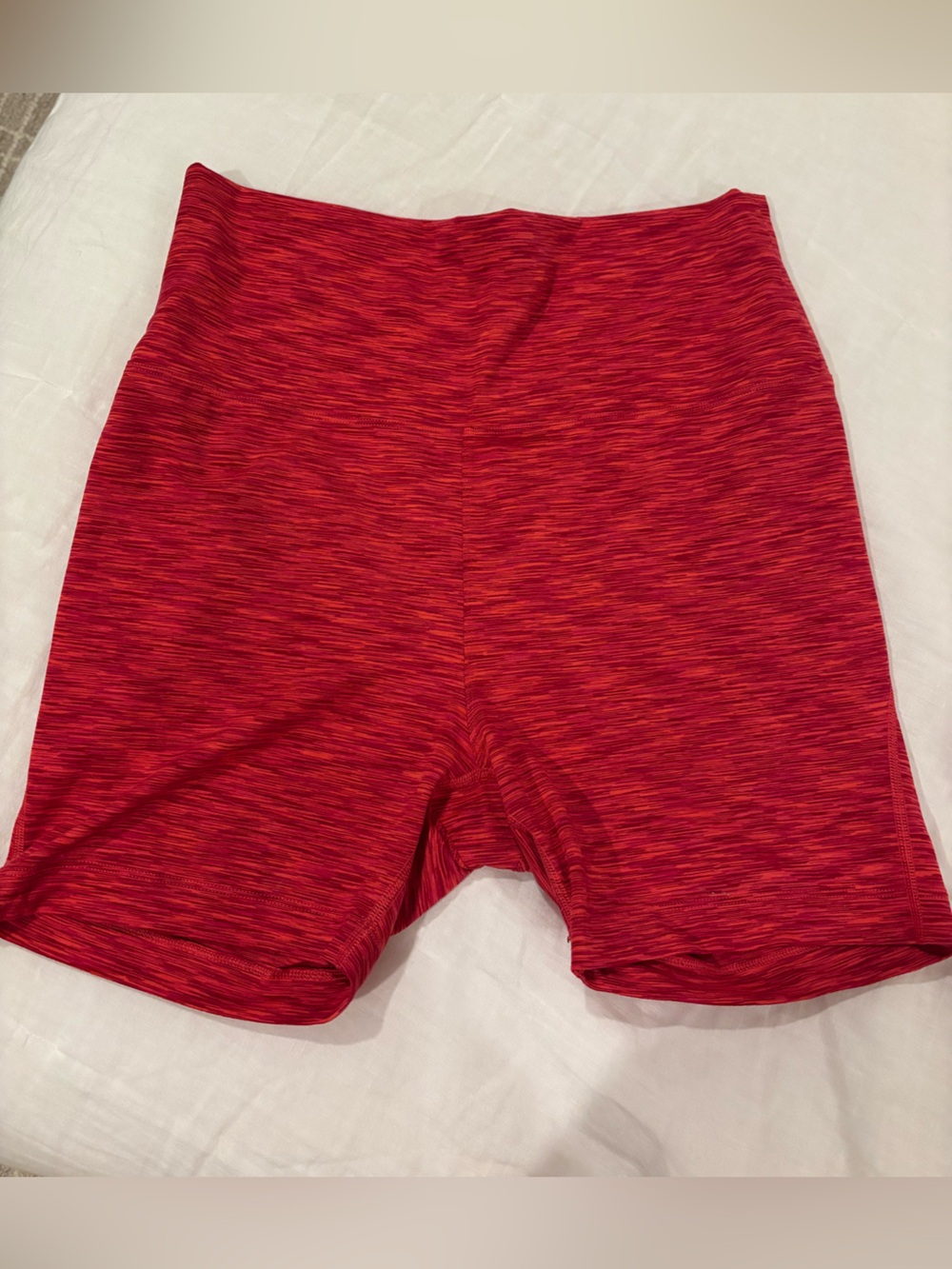 Outdoor Voices Red Marled Bike Shorts